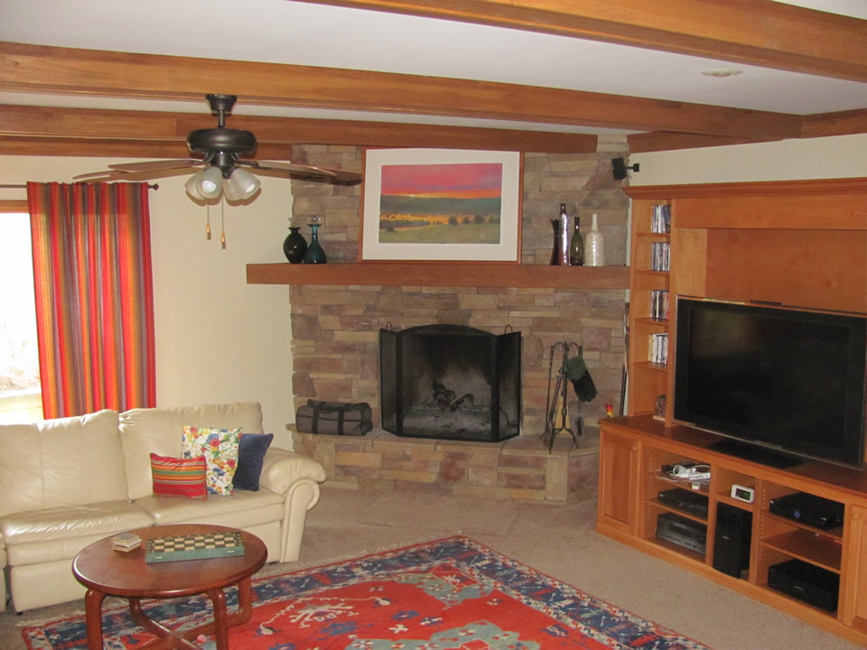 Addition Interior with Fireplace